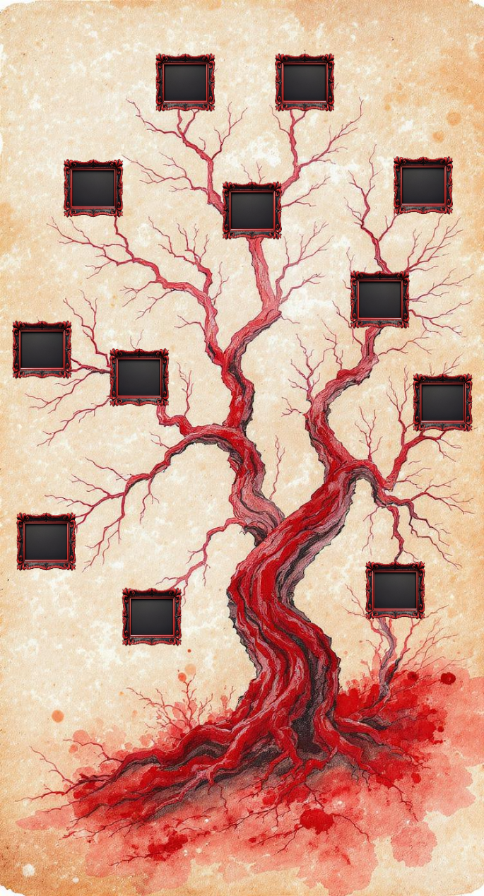 Family Tree (12 Stems) scrapbook template preview