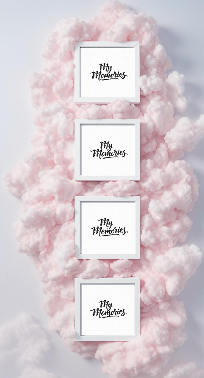 Clouds Collage (4 Stems) scrapbook template preview